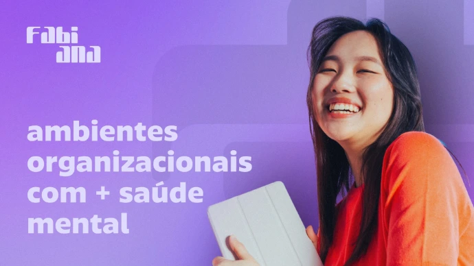 Modelo sorrindo, vestindo um blusa vermelha, ao lado de frase institucional.